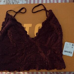 Free people Elegant Lace Bralette - Burgundy